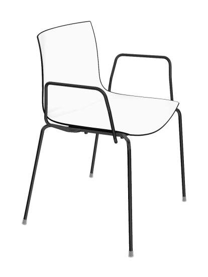 Catifa 46 Tube, Noir, Bicolore, Dossier noir, siège blanc, Avec accoudoirs