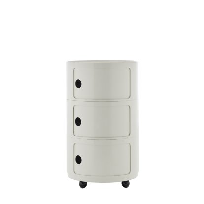 Componibili Big conteneur, 3 tiroirs, Blanc , Avec roulettes