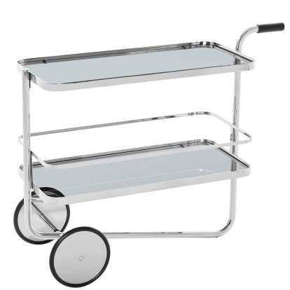 Mini-bar S 179, Chrome / verre transparent, teinté gris