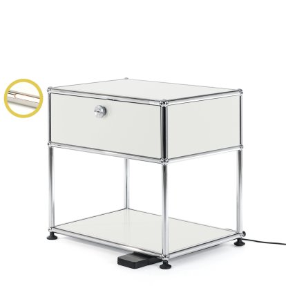 Table de chevet USM Haller E avec variateur de lumière, Gris clair RAL 7035