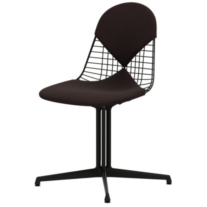 Chaise Wire Chair DKL, Revêtement basic dark, Coussin pour assise et dossier (Bikini), Marron / marron marais