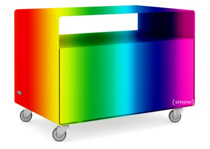 Caisson à roulettes R 107, Monochrome, Couleur au choix (RAL Metallic), Roulettes industrielles