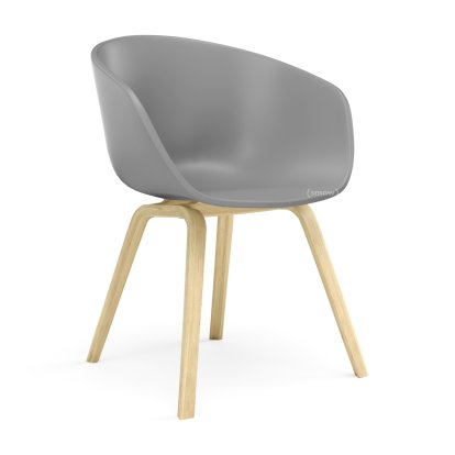 Chaise About A Chair AAC 22, Concrete grey, Chêne savonné