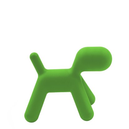 Tabouret Puppy, Grand (H 55,5 x L 42 x P 69,5 cm), Polyéthylène (adapté à une utilisation en extérieur), Vert mat (1360 C)