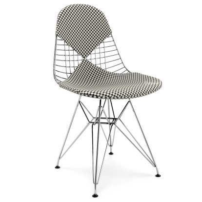 Coussin pour Wire Chair (DKR/DKX/DKW/DKL/LKR), Coussin pour assise et dossier (Bikini), Checker, Noir/blanc