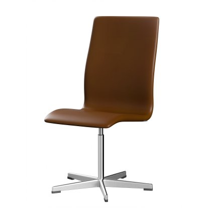 Chaise Oxford, Sans accotoirs, Dossier moyen, Piètement fixe, Cuir souple, Noyer