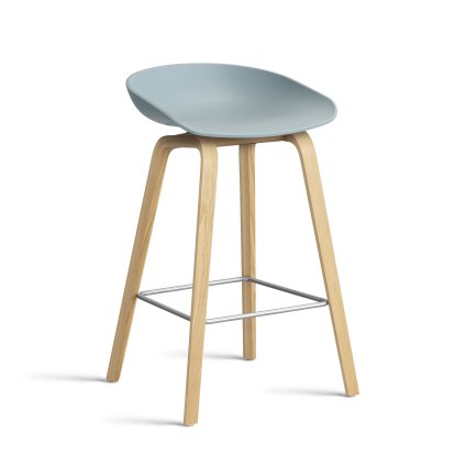About A Stool AAS 32, Version cuisine: hauteur de l'assise 64 cm, Chêne laqué, Dusty blue 2.0