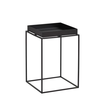 Table avec plateau Tray, H 40/44 x B 30 x T 30 cm, Noir