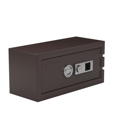 Coffre-fort Balzsafe CONNECT pour étagères USM Haller, 75 cm x 35 cm x 35 cm, Marron RAL 8017, Serrure électronique à combinaison avec clé de réinitialisation