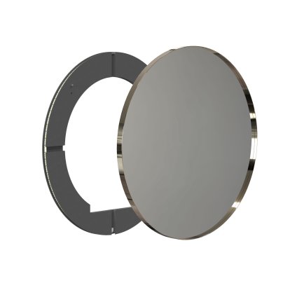 Unu Miroir avec éclairage LED rond (set), ø 80 cm, Or poli