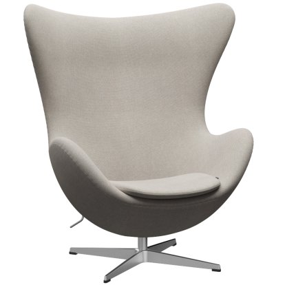 Fauteuil Egg (Oeuf), Hallingdal 65, 103 - Gris clair, Aluminium satiné et poli, Sans repose-pied