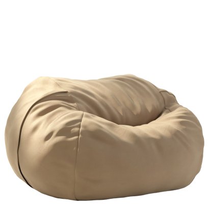 Beanbag Vetsak, L (H 90 x Ø 140 cm), Cuir - Beige