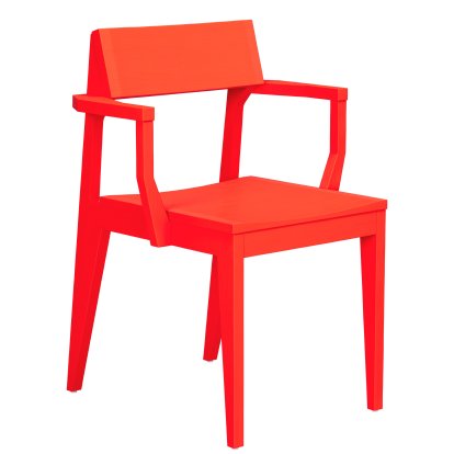 Chaise Schulz avec accotoirs, Non rembourré, Frêne rouge vif
