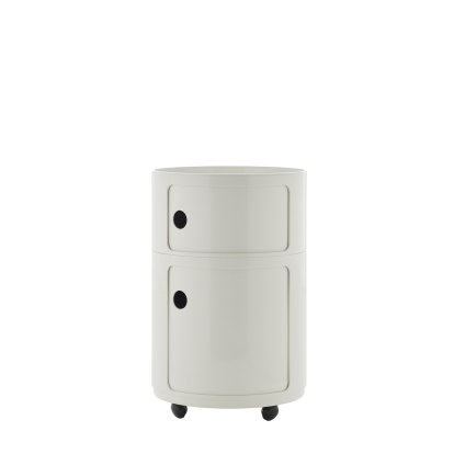 Componibili Big conteneur, 2 tiroirs, Blanc , Avec roulettes