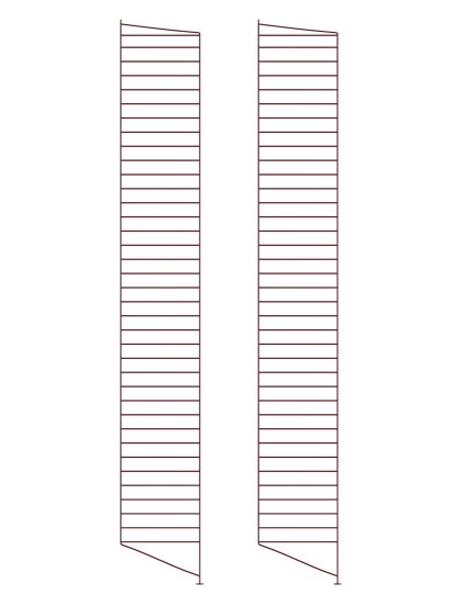 Échelle sur pied String System, Lot de 2, 200 x 30 cm, Rouge foncé