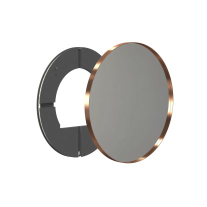 Unu Miroir avec éclairage LED rond (set), ø 60 cm, Cuivre brossé