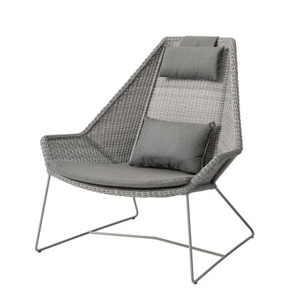 Fauteuil lounge Breeze Highback, Taupe, Natté - Taupe