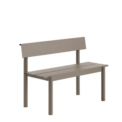 Banc Linear Steel avec dossier, L 110 x L 50,9 cm, Taupe