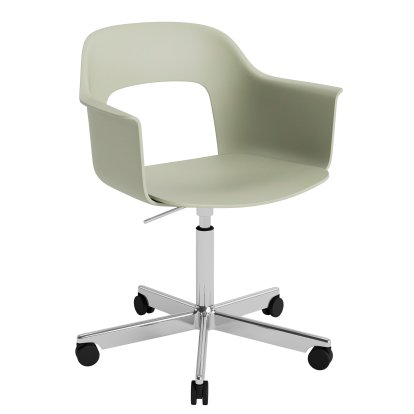 Chaise pivotante Layout 241, Vert pastel, Aluminium poli