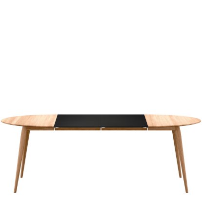 Table PLAYdinner Ronde, Chêne huilé  , L 120-220 cm, MDF noir