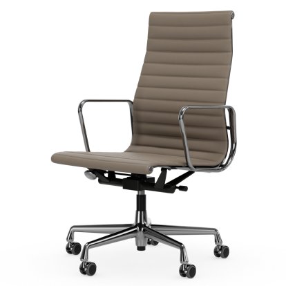 Aluminium Chair EA 119, Chromé, Cuir (Standard), Sable