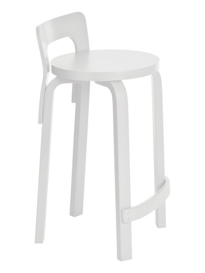 Chaise haute K65, Assise et pieds vernis blanc