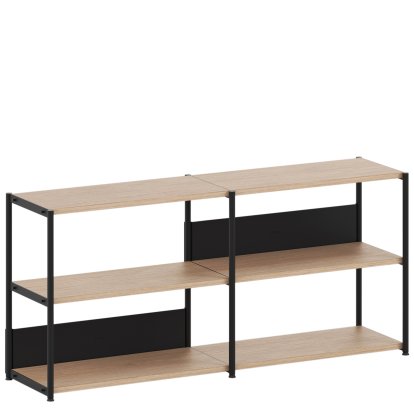 Buffet Unit en bois, Ouvert, Chêne / Noir graphite