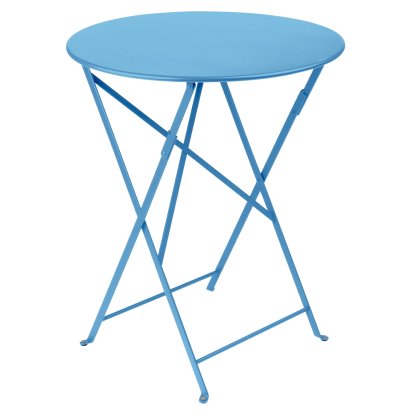 Table pliante Bistro ronde, H 74 x Ø 60 cm, Bleu maya