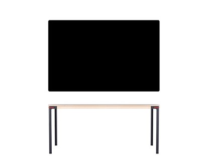 Table Seiltänzer, 75 x 160 x 90 cm, Linoleum noir, Rouge