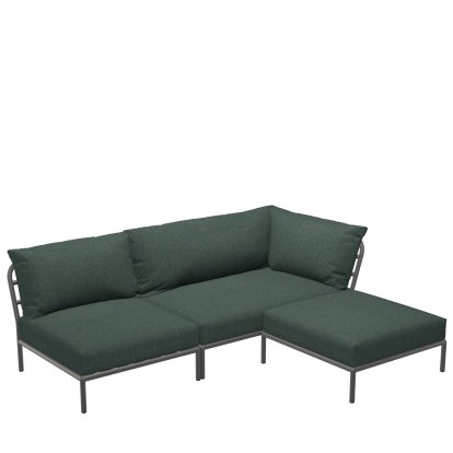 Canapé modulaire Level 2, combinaison 6, Gris foncé, Vert Alpin