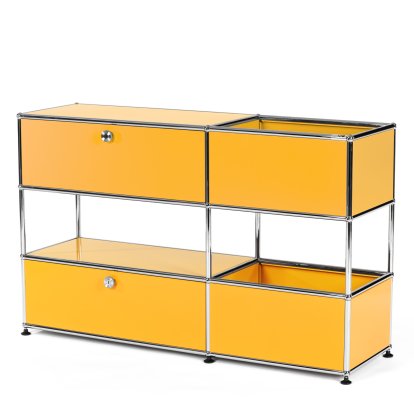 Buffet USM Haller pour enfants M avec boîtes de rangement, Monochrome, Jaune or RAL 1004, Avec  porte abattante