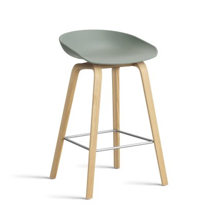 About A Stool AAS 32, Version cuisine: hauteur de l'assise 64 cm, Chêne laqué, Fall green 2.0