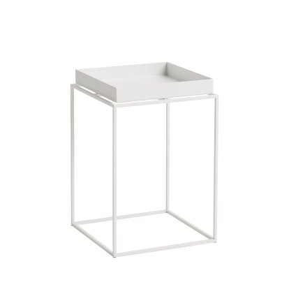 Table avec plateau Tray, H 40/44 x B 30 x T 30 cm, Blanc