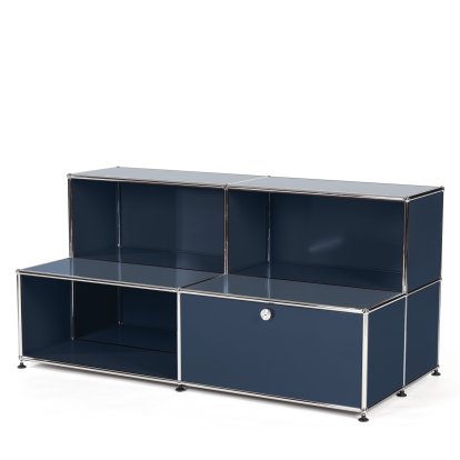Buffet USM Haller pour enfants M avec marches, Bleu acier RAL 5011