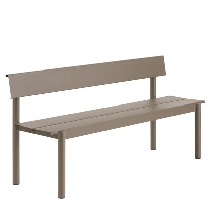 Banc Linear Steel avec dossier, L 170 x L 50,9 cm, Taupe