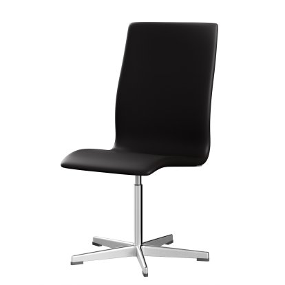 Chaise Oxford, Sans accotoirs, Dossier moyen, Piètement fixe, Cuir souple, Noir-marron