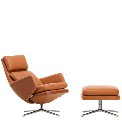 Fauteuil Grand Relax, Avec repose-pieds, Cuir Premium F, cognac, Poli, 46,5 cm