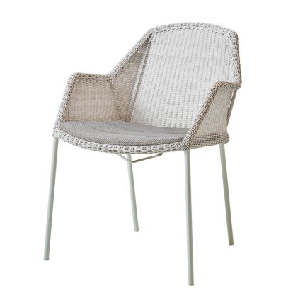 Chaise Breeze, Gris blanc, Avec coussin d'assise, Focus - Gris clair