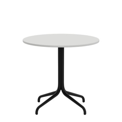 Table Belleville, Ø 79,6 cm, Mélaminé blanc