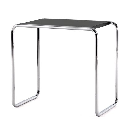 Table d'appoint B 9 Bauhaus originale, B 9c (H 55 x l 59 cm), Éléments peints, Noir intense (RAL 9005)