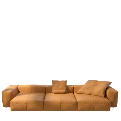 Vetsak Sofa Set 5, Cuir - Marron, Avec coussin