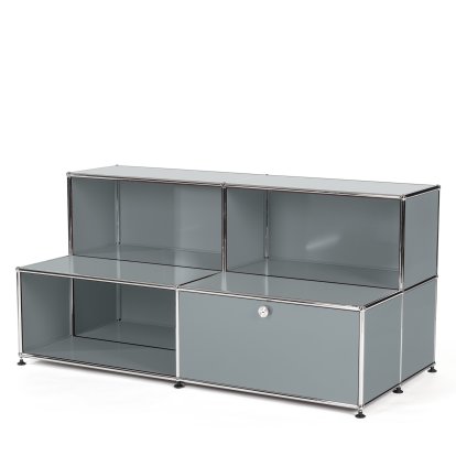 Buffet USM Haller pour enfants M avec marches, Gris moyen RAL 7005