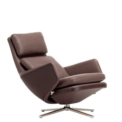 Fauteuil Grand Relax, Sans repose-pieds, Cuir Premium F, marron, Poli, 41,5 cm