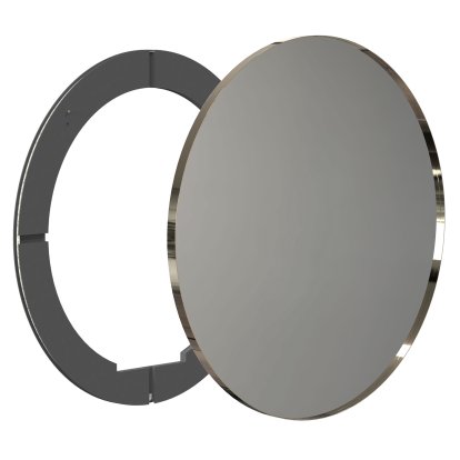 Unu Miroir avec éclairage LED rond (set), ø 100 cm, Or poli