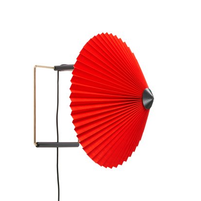 Applique murale Matin, Ø 300 mm, Bright red, Laiton poli