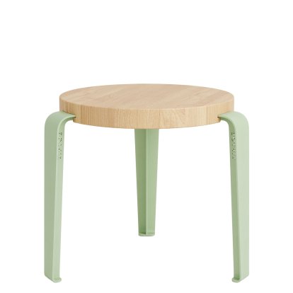 Tabouret enfant Mini Lou, Chêne massif, Vert Dino