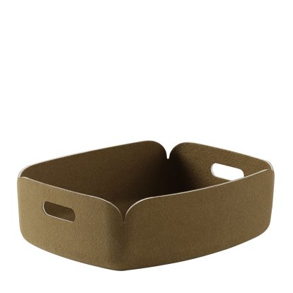 Panier/plateau Restore, L 40 cm x L 31 cm , Brun vert
