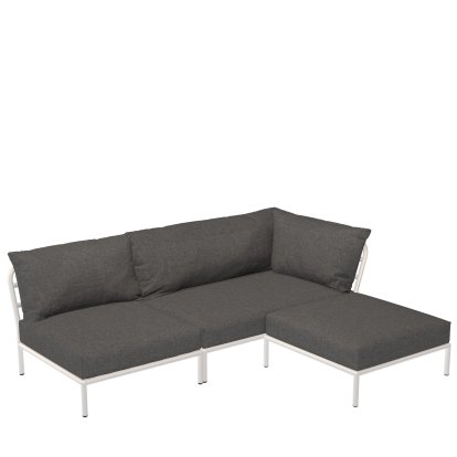 Canapé modulaire Level 2, combinaison 6, Muted White, Gris foncé basique