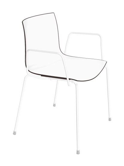 Catifa 46 Tube, Blanc, Bicolore, Noir anthracite, siège blanc, Avec accoudoirs