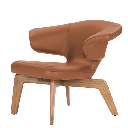 Munich Lounge Chair, Cuir Classic cognac, Noyer
